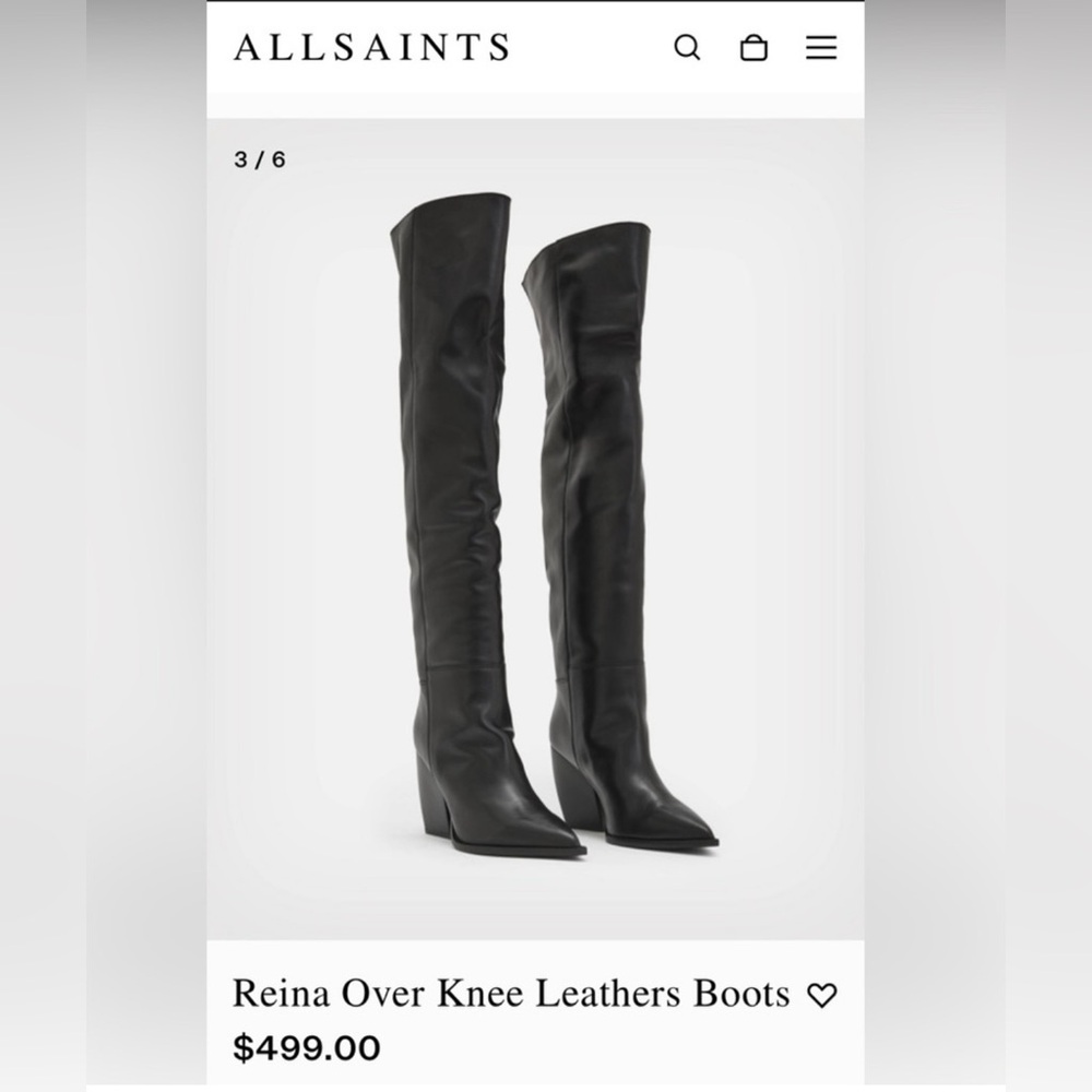 All Saints Black Leather Boots